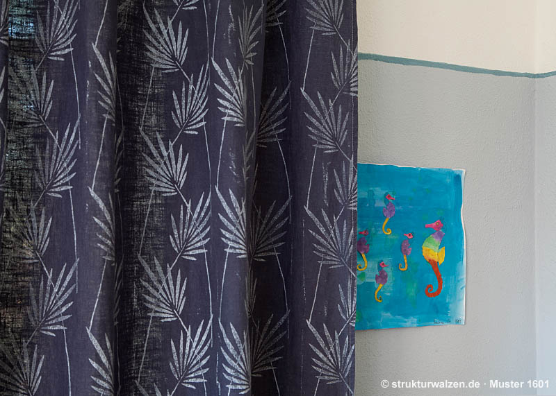 Vorhang mit Palmen Muster bedruckt